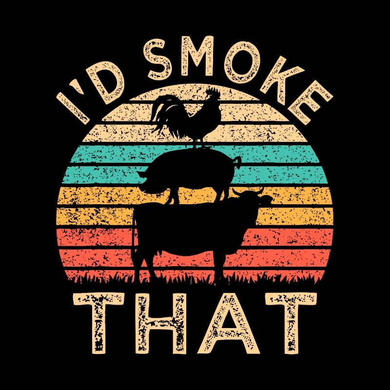Funny BBQ I'd Smoke That Barbeque Retro Grillingpo