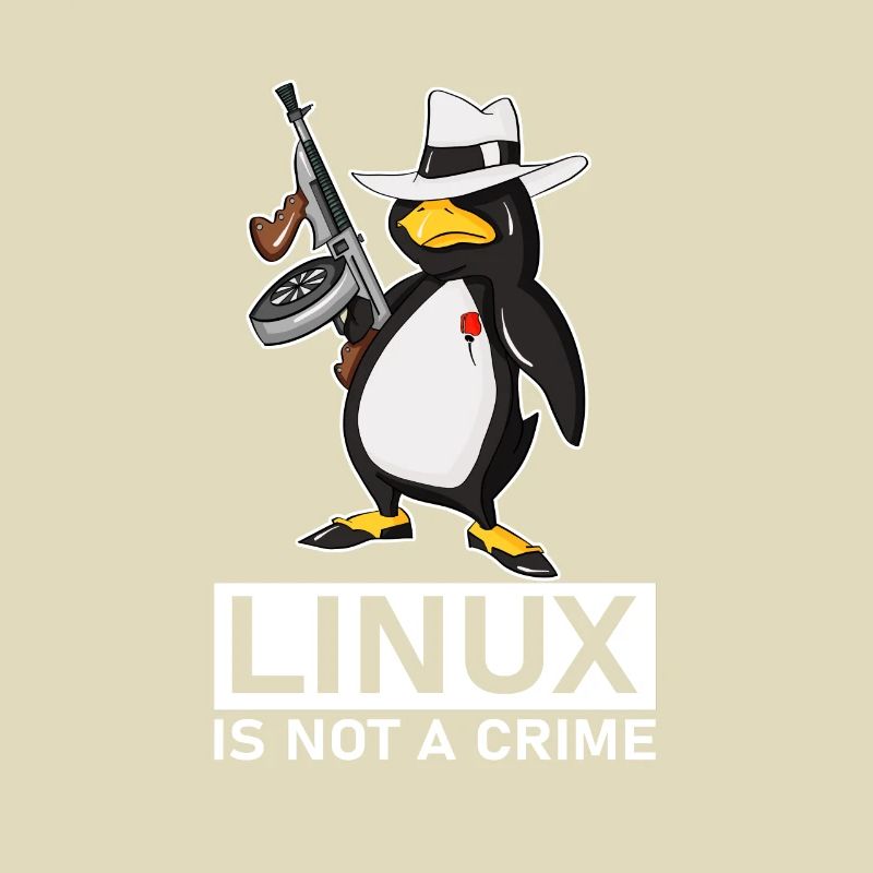 Linux is Not A Crime Linux Tux Penguin