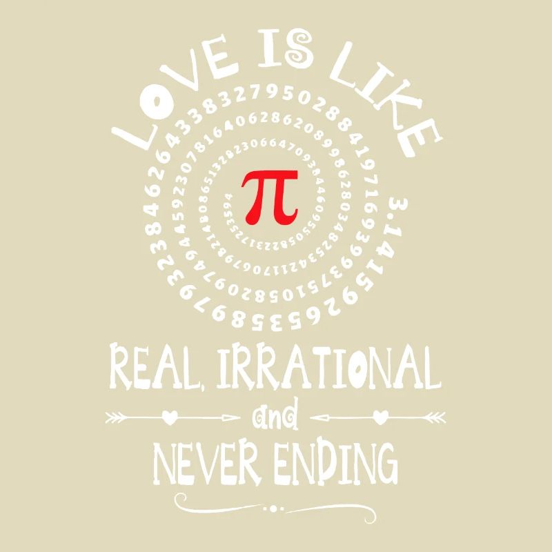 Liebe Irrationale Mathe Süße Valentinstag PI-Day Idee