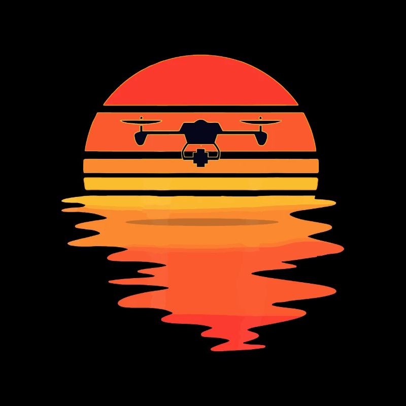 Retro Drone Pilot - Vintage Sunset Aviator Flyings