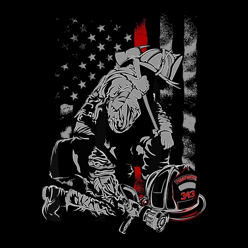 Fireman American Flag idea Thin Red Line Firefight