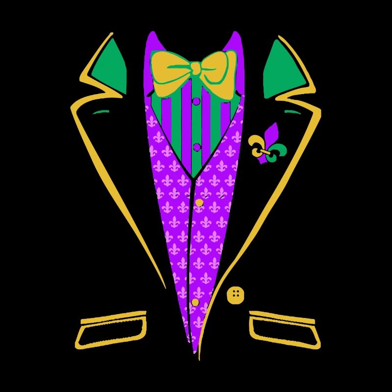 Mardi Gras Tuxedo Suit Gentlemen Carnival Parade C