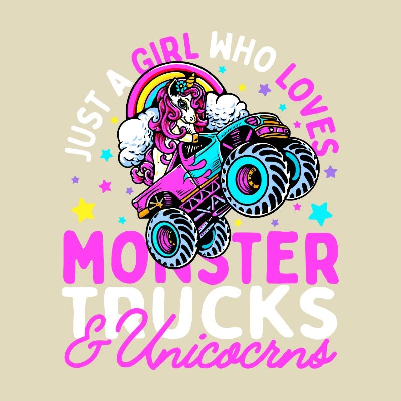 Nur ein Mädchen, das Monstertrucks und Einhörner liebt