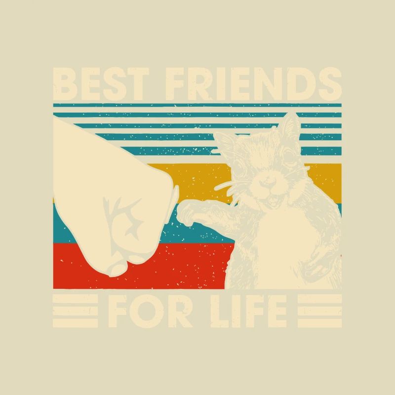 Retro Vintage Eichhörnchen Bester Freund fürs Leben Faust B