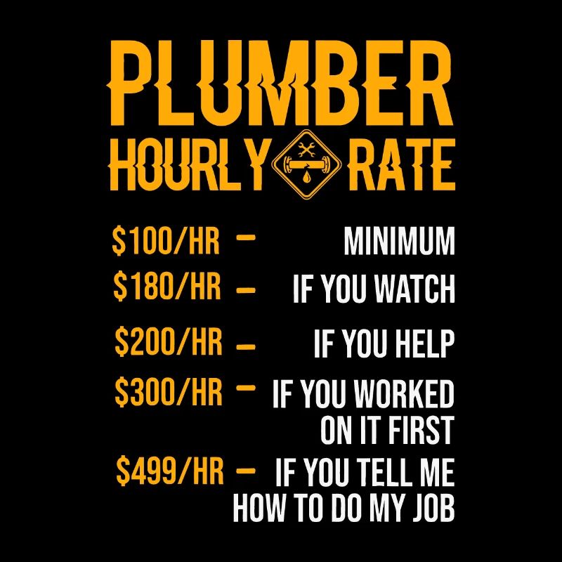 Funny Plumber Men Plumber Hourly Rate Plumber