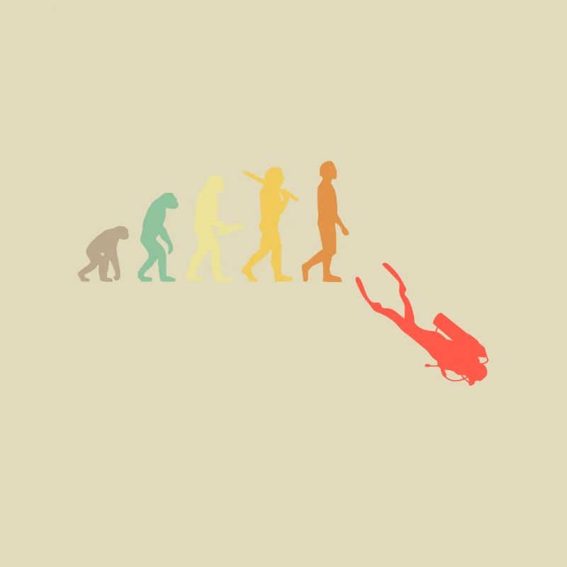 Cadeau Retro Diving Evolution pour les plongeurs
