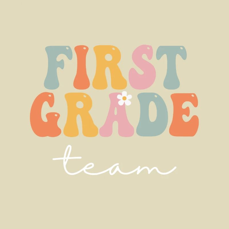 First Grade Team Retro Groovy Vintage First Day Of