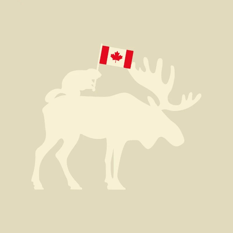 Beaver Moose Canadian Flag Canada