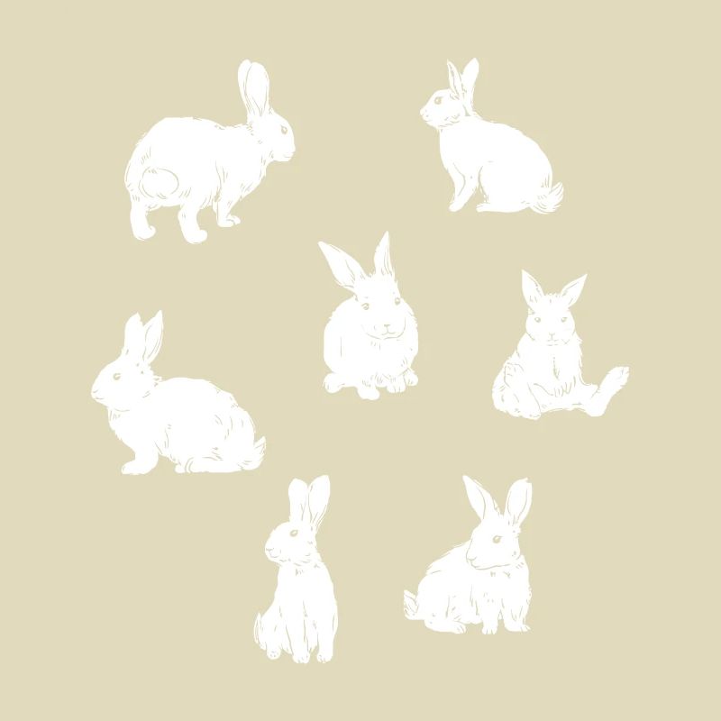Hopping Rabbits Pattern Bunnies