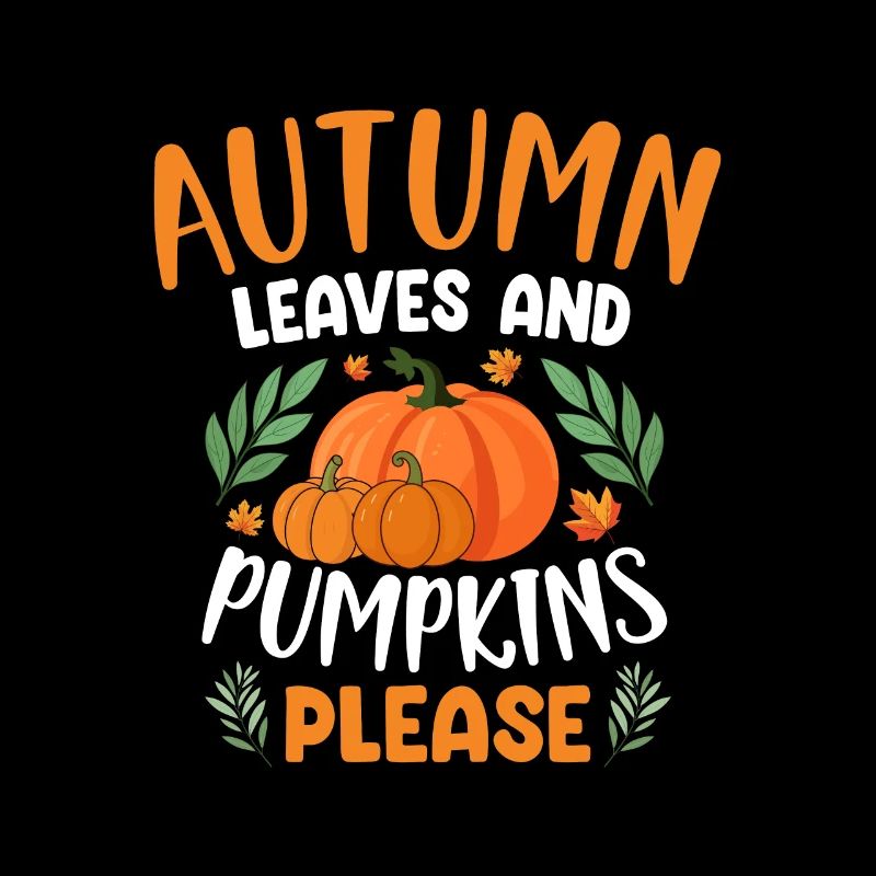 Feuilles d’automne et citrouilles s’il vous plaît