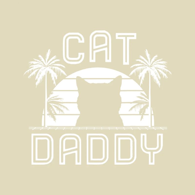 Cat Daddy Dad fathers day retro summer cat papa