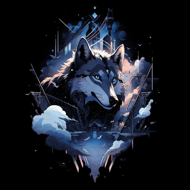 Wolf Digitales Kunstwerk Tier