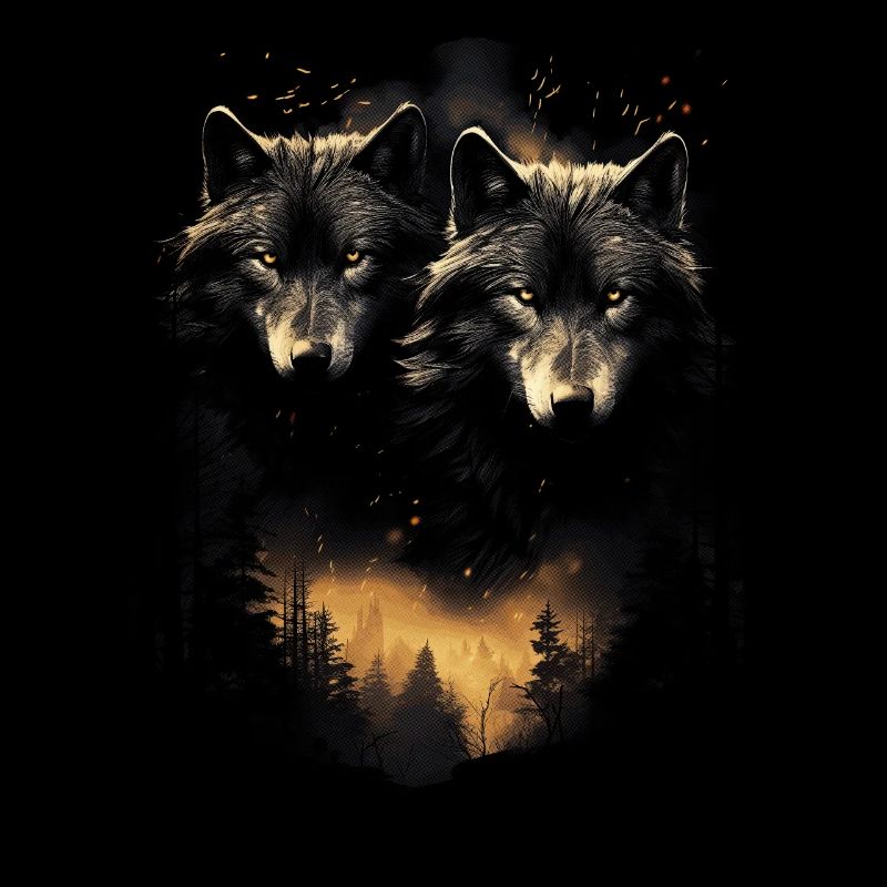 Fantasy Wolves Wolf Moonlight Illustration