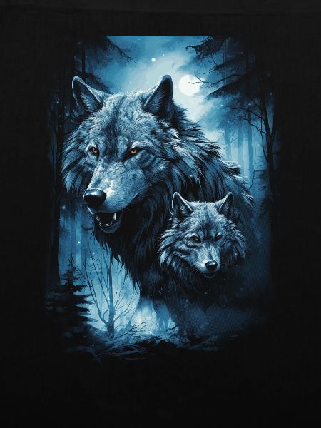 Dunkle Kunst Wolf Wald Mythisch