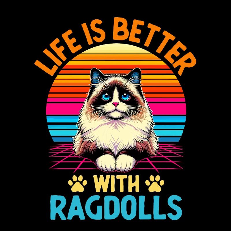 Das Retro-Leben ist besser mit Ragdolls Ragdoll Cat Lov