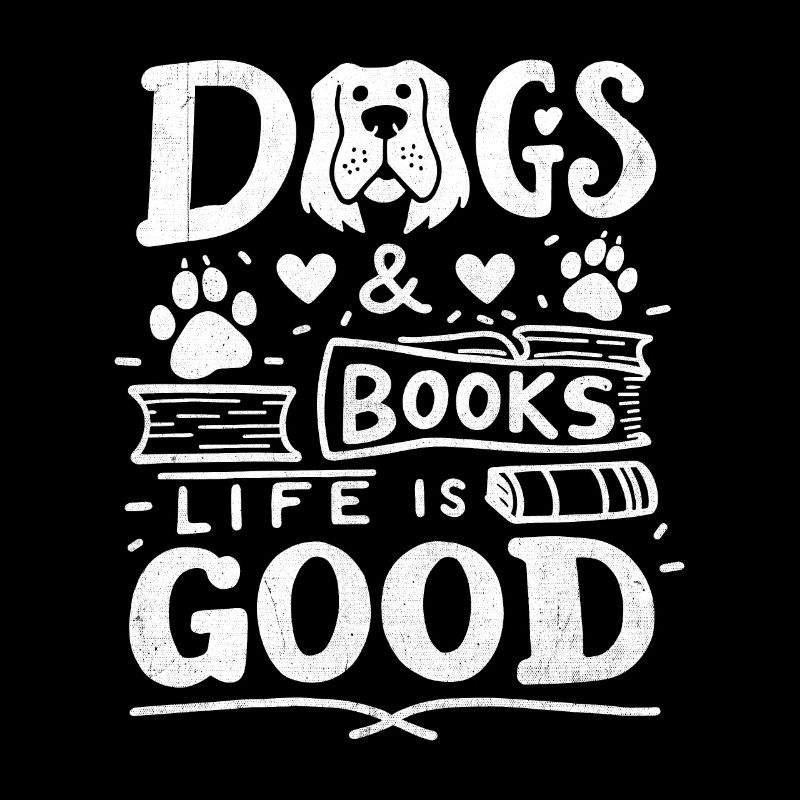 Hunde & Bücher Das Leben ist gut Buch Bücherwurm