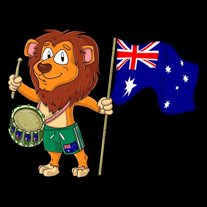 Lion avec le drapeau de l’Australie