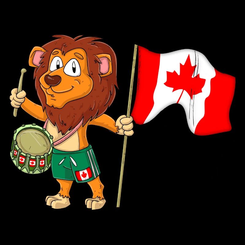 Lion avec le drapeau du Canada