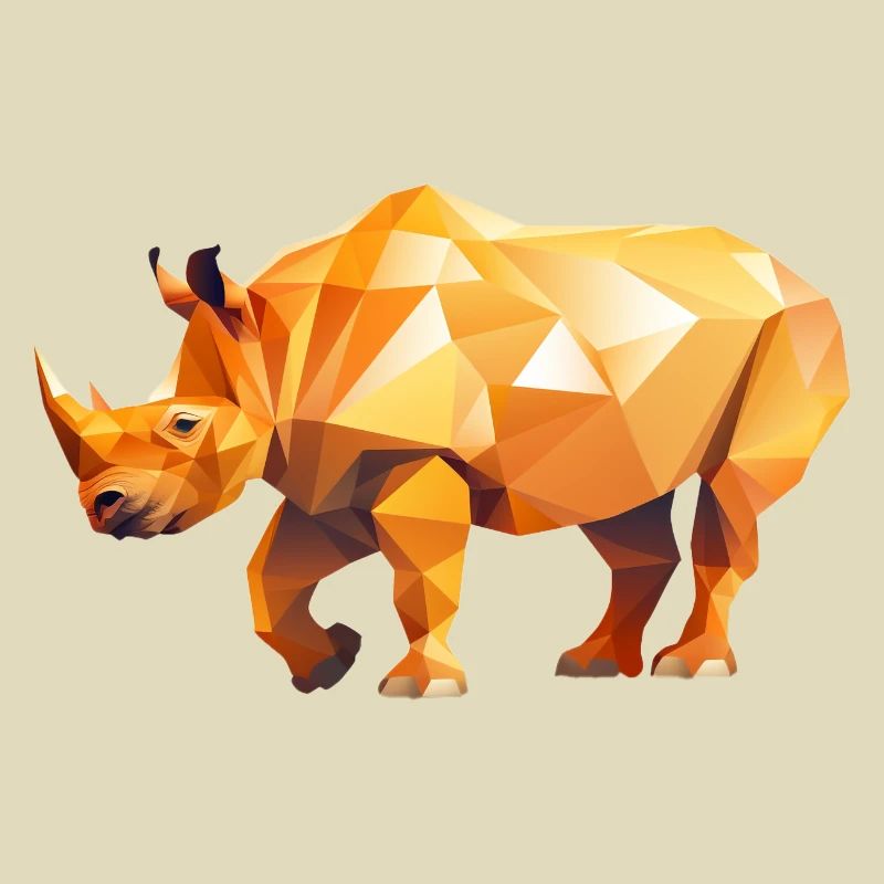 Conception du logo Rhino Low Poly
