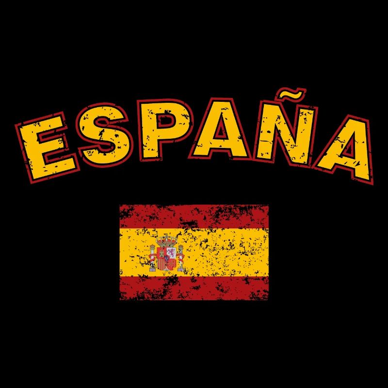 Drapeau de l’Espagne, effet usé et texte