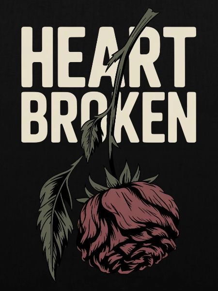 Broken Heart with Withered Rose