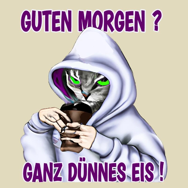 Ganz Dünnes Eis Morgenmuffel Katze Kaffee