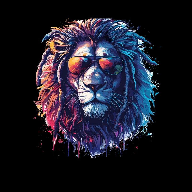Löwe mit Brille Hipster Löwe