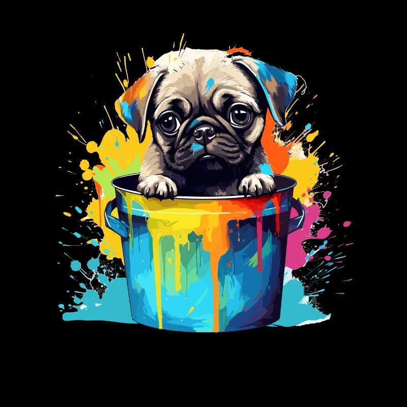 Mops Niedlicher Hund Farbeimer