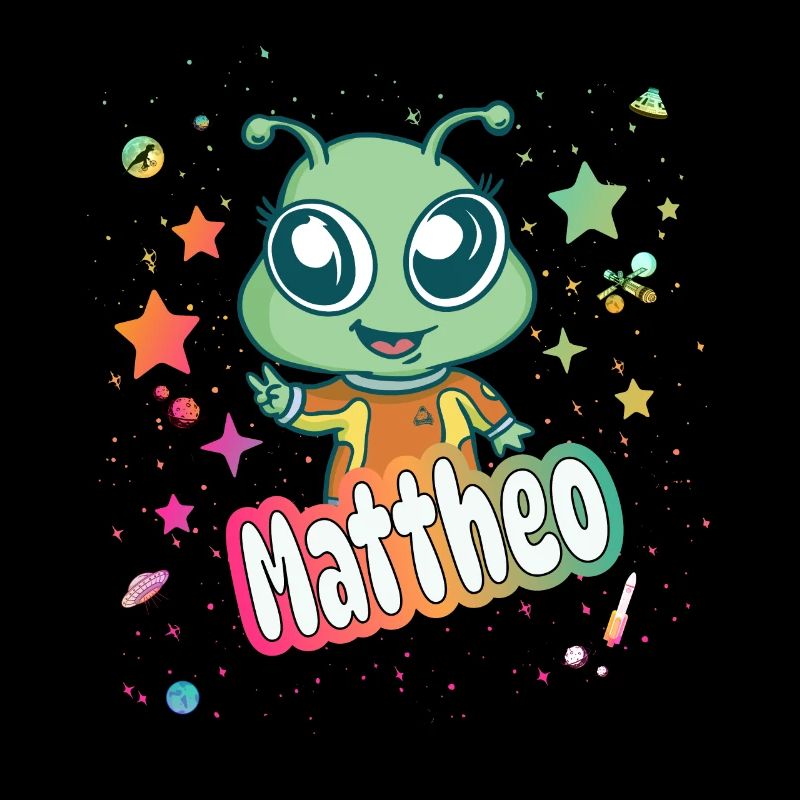 MATTHEO - Schöner Junge Name mit süßem Alien