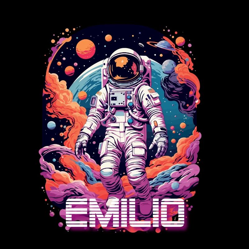 EMILIO - Beautiful boy name with cool astronaut