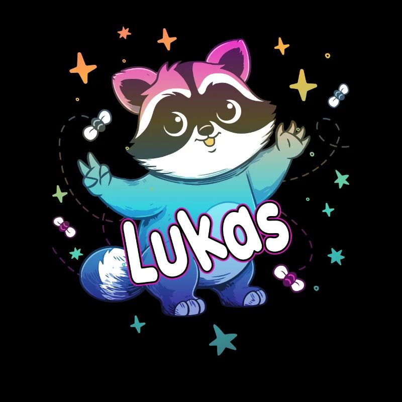 LUKAS - Beau nom de garçon avec un raton laveur mignon