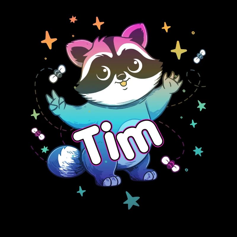 TIM - Beau nom de garçon avec un raton laveur mignon
