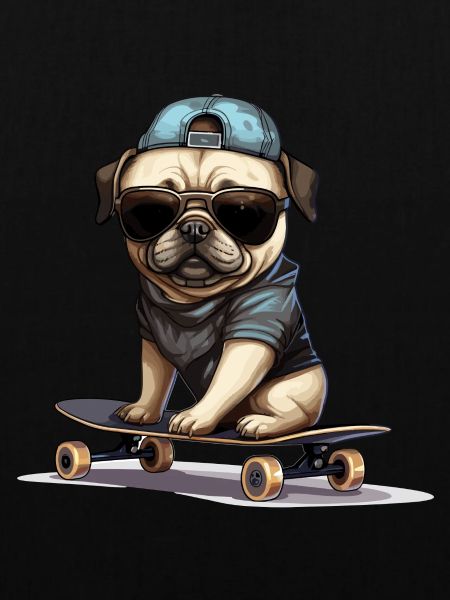 Skateboarding Mops für Skaters
