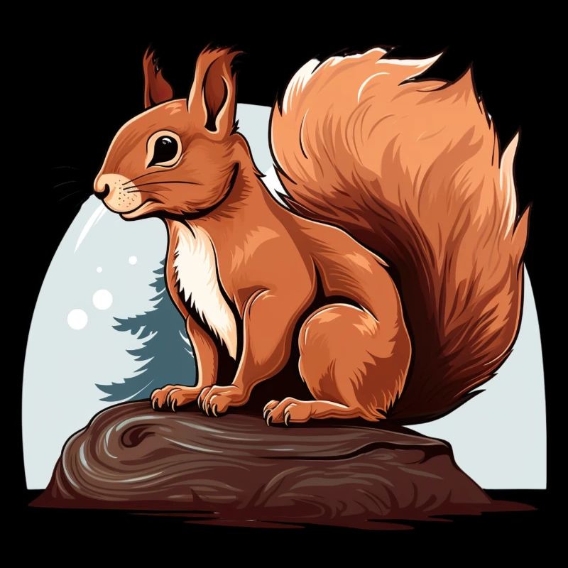 Herbst Eichhörnchen Wald Szene