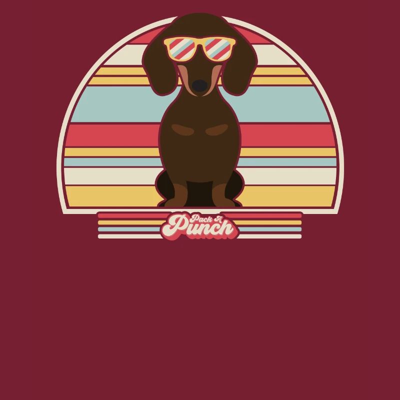 Impression de teckel. Graphique de style rétro