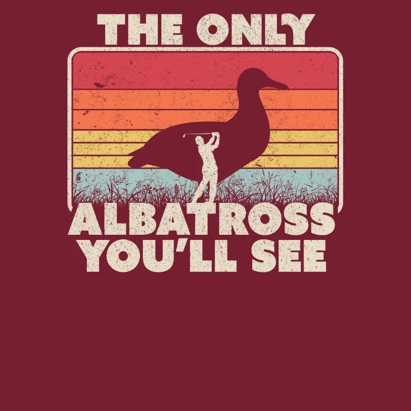 Impression d'albatros. Graphique de golf rétro et drôle