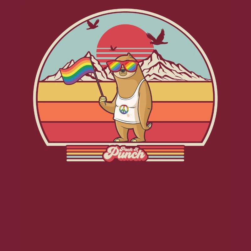 Impression LGBT Pride Sloth. Graphique de style rétro