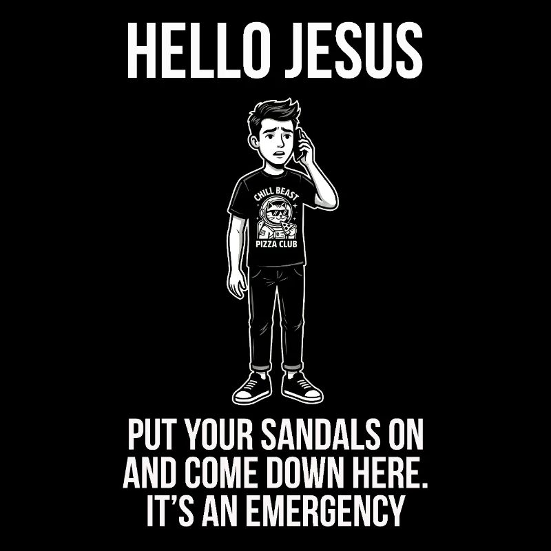 Hello Jesus - Funny Internet Meme - Dark