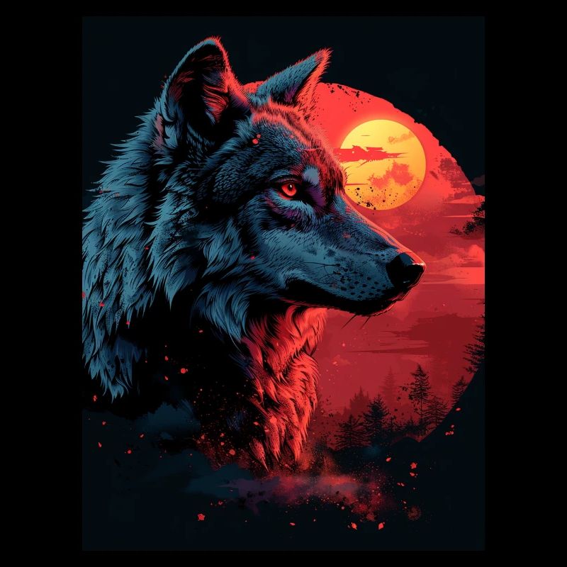Midnight Guardian Dark Wolf Art