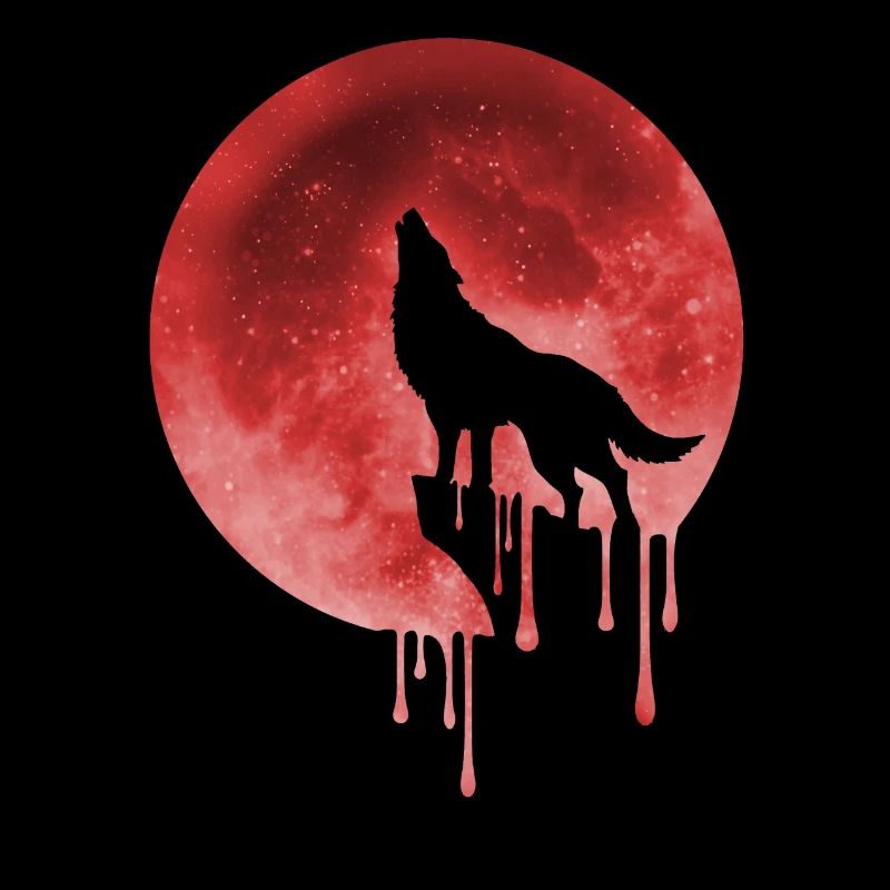 blutmond mit wolf
