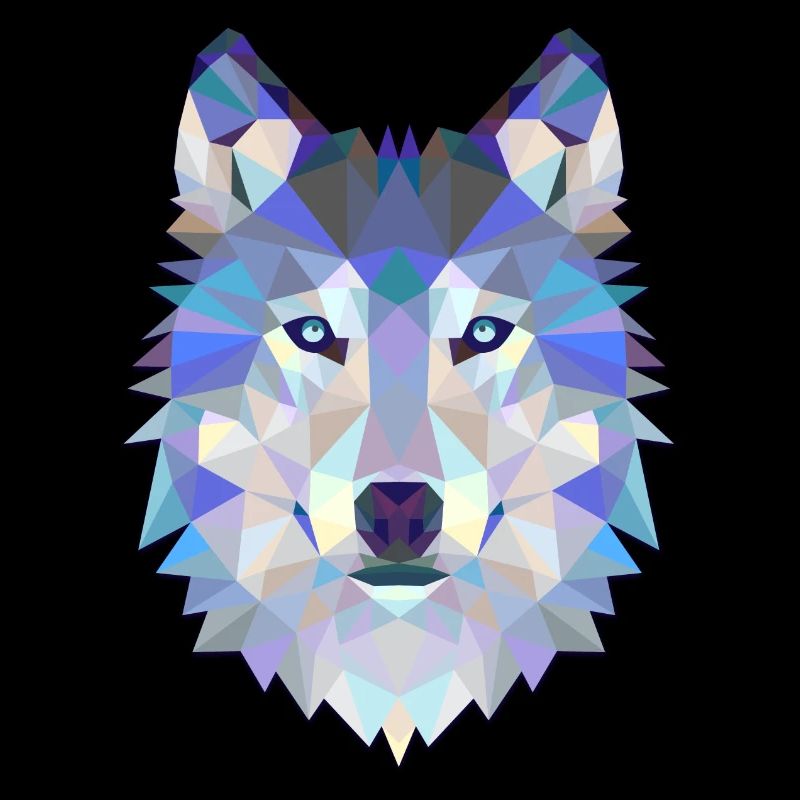 Wolf Hund Polygon 3D Tier Geschenkidee Geometrie