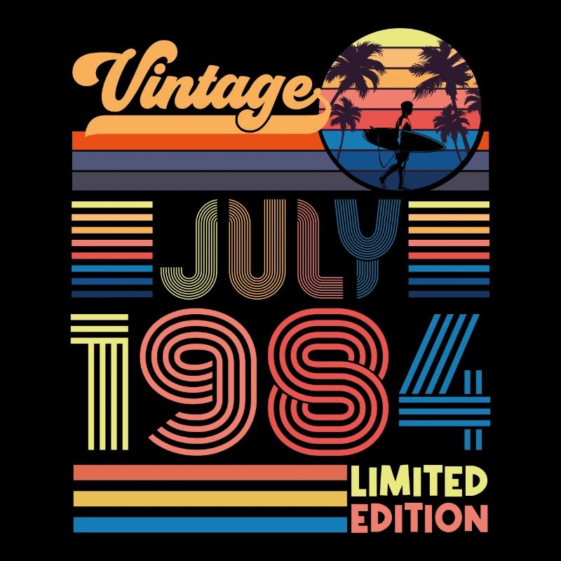 Geburtstag Juli 1984. Geschenk Juli 1984.