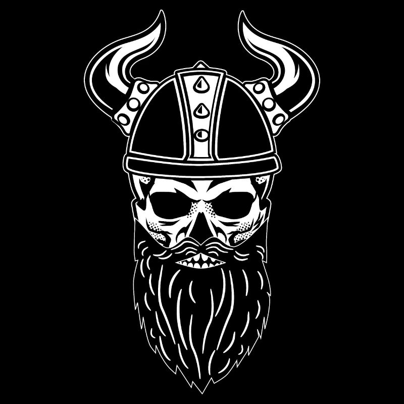 Bart Skull Wikinger Totenkopf Schädel Bärte Viking