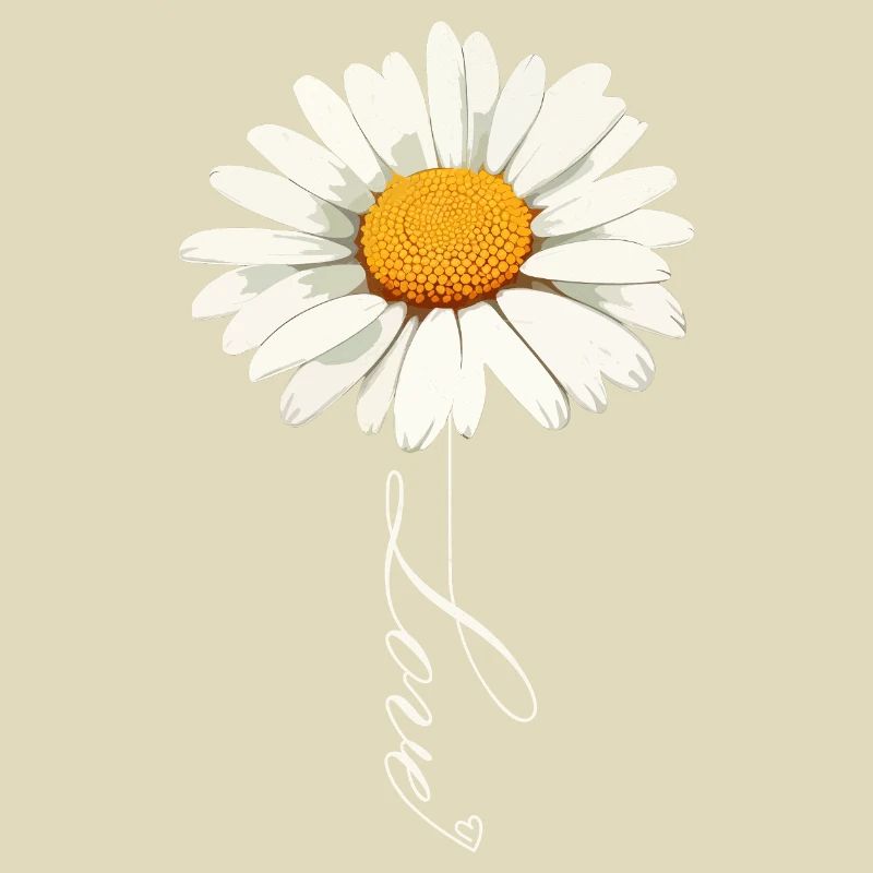 Gänseblümchenblume mit Liebe Skript