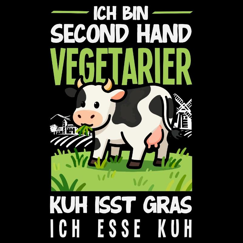 Second Hand Vegetarier Kuh Isst Gras Fleisch