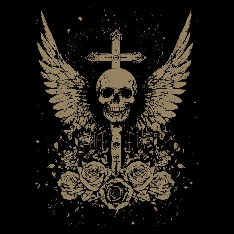 Goth Skull Grunge Cross