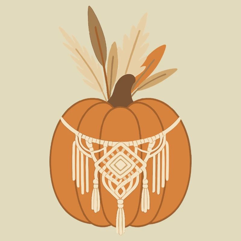 Boho Pumpkin – Citrouille en macramé Design d’automne