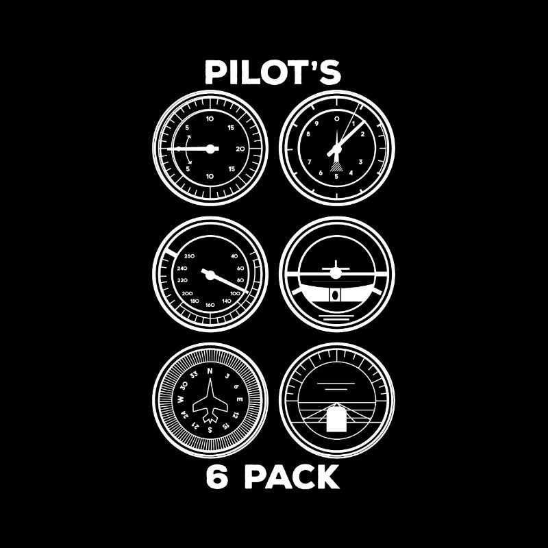 Pilots 6 Pack Six-Pack Geschenk Flugzeug Shirt
