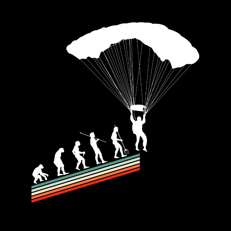 Evolution Vintage Rétro Parachutiste Parachutiste Parachutisme