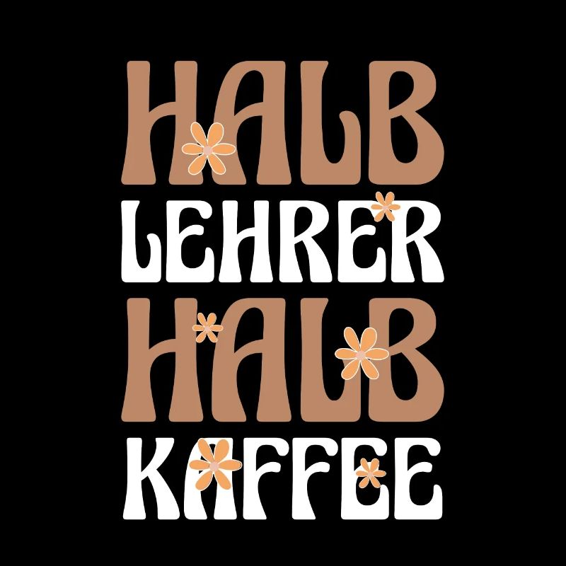 Halb Lehrer Halb Kaffee Shirt Geschenk